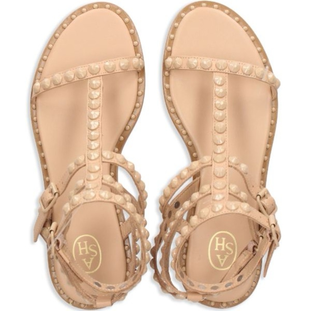 ASH Beige Studded Strappy Women's Sandals